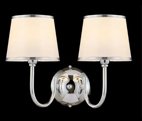 Бра FAVOR AP2 CHROME Crystal Lux белый на 2 лампы, основание хром в стиле современный фото 2